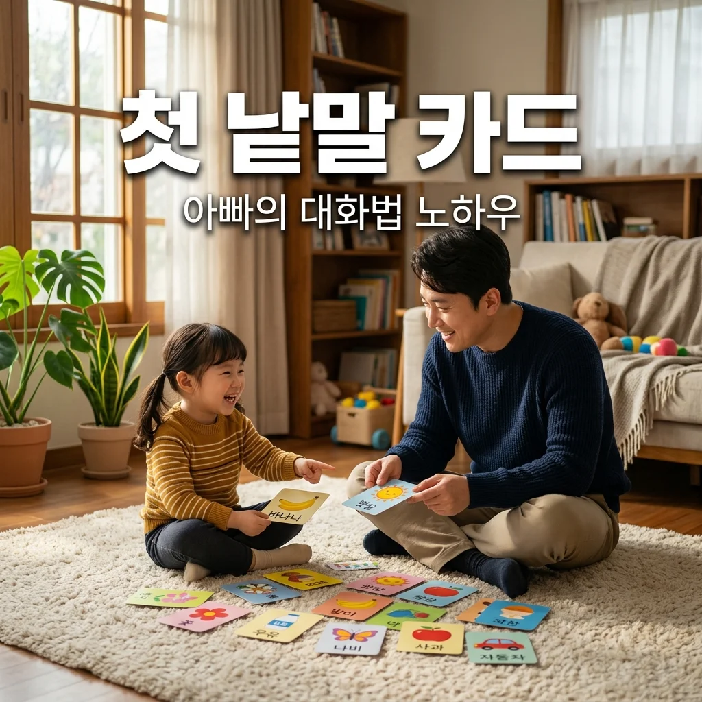첫 낱말 카드 인지 학습, 사물 이름 맞추기 놀이로 키운 아빠의 대화법