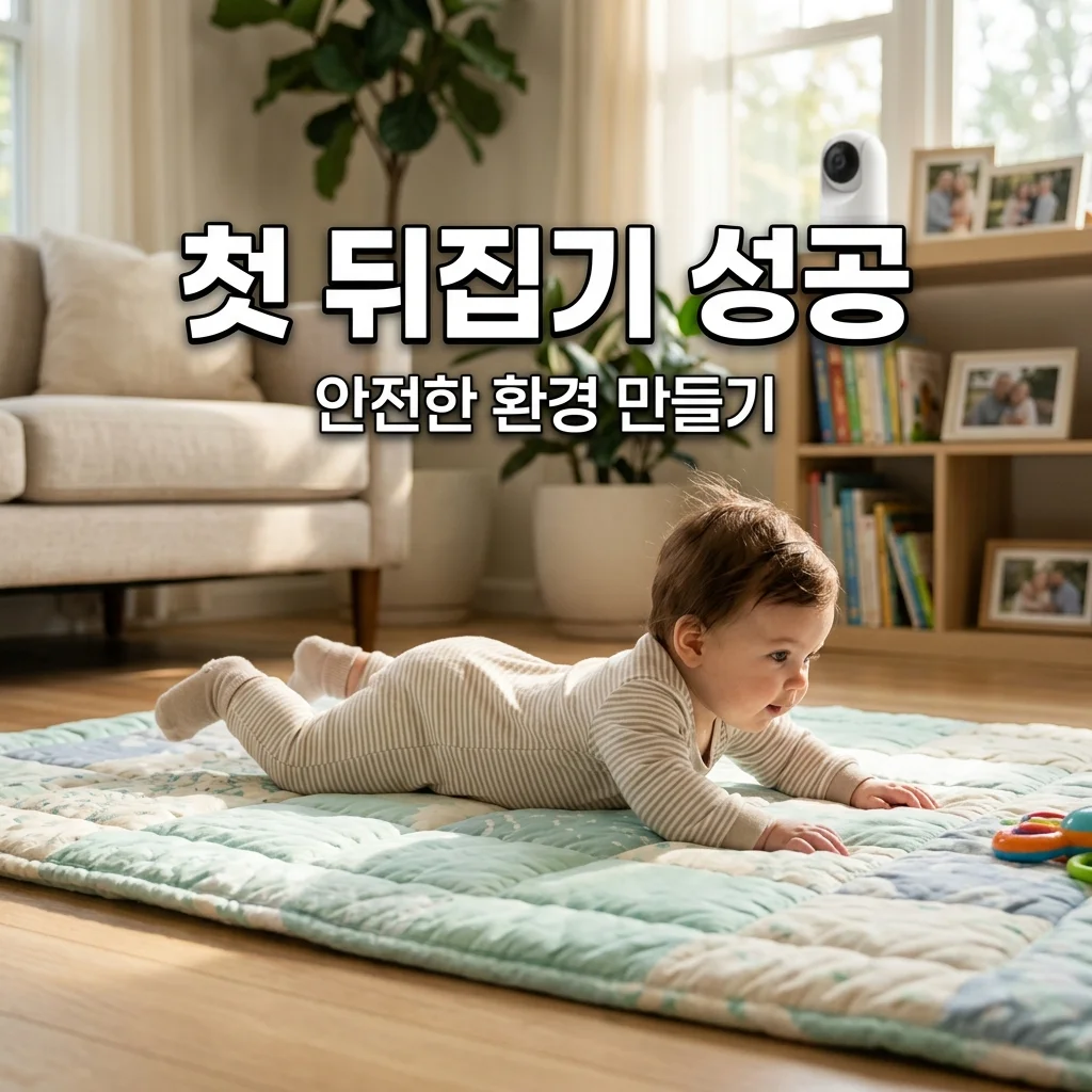 아기 첫 뒤집기 시기와 성공 팁: 5개월 아기 홈캠 기록과 거실 매트 보강 후기