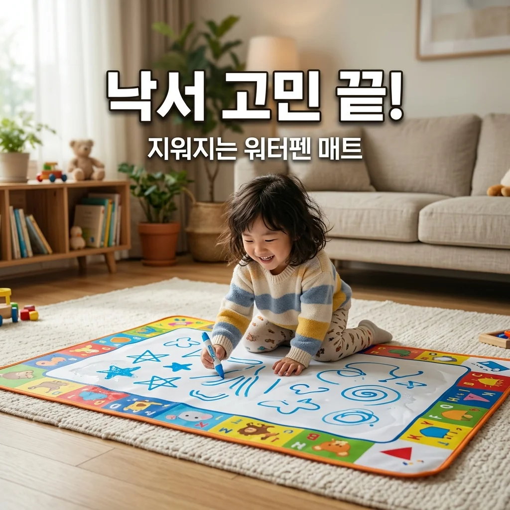 워터펜 매트 추천, 거실 낙서 고민 끝! 4살 아들도 좋아하는 지워지는 매트 사용 후기
