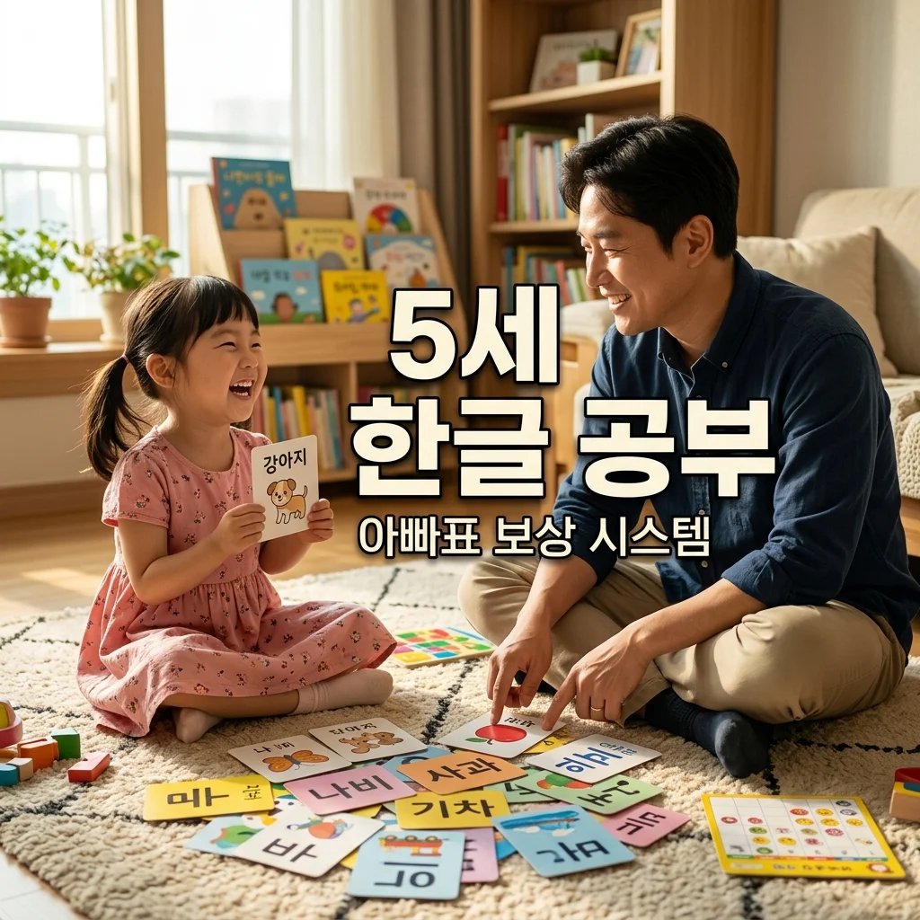5세 한글 공부 시작! 통글자 카드 학습법과 아빠의 칭찬 보상 시스템 노하우