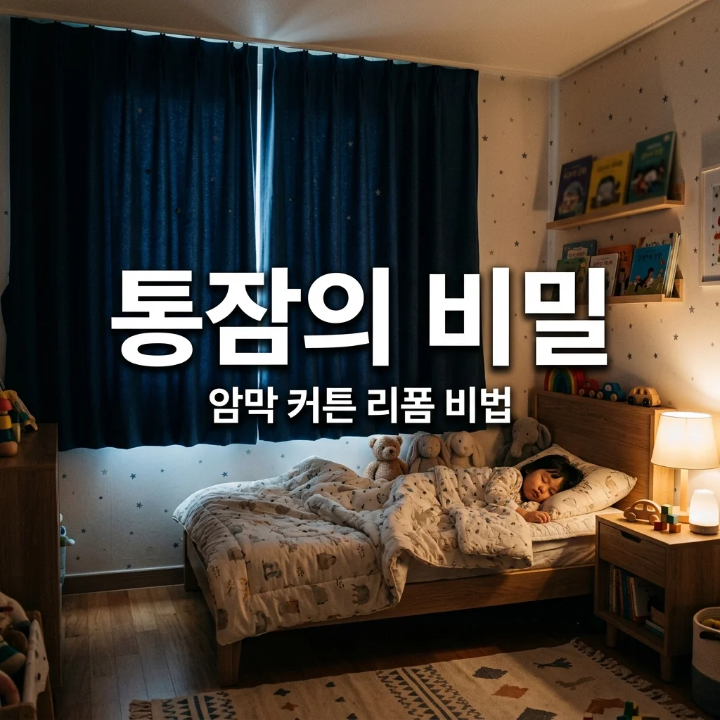 첫째 딸 첫 통잠 성공! 100% 암막 커튼 리폼으로 아침 햇살 완벽 차단한 아빠의 비결