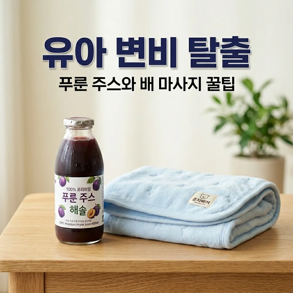 유아 변비 해결법! 5세 푸룬 주스 용량과 효과 만점 아빠표 배 마사지