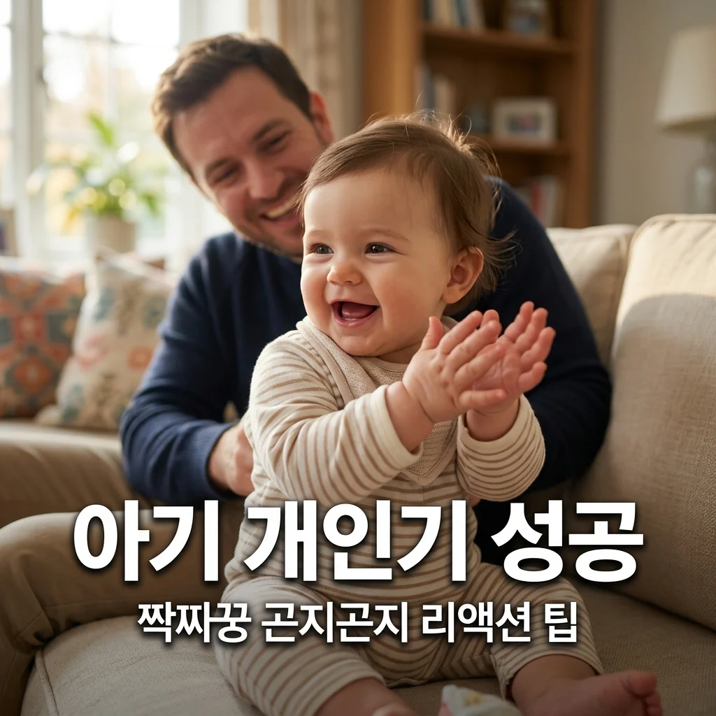 10개월 아기 개인기 짝짜꿍 곤지곤지 가르치기: 아빠의 폭풍 리액션 비법