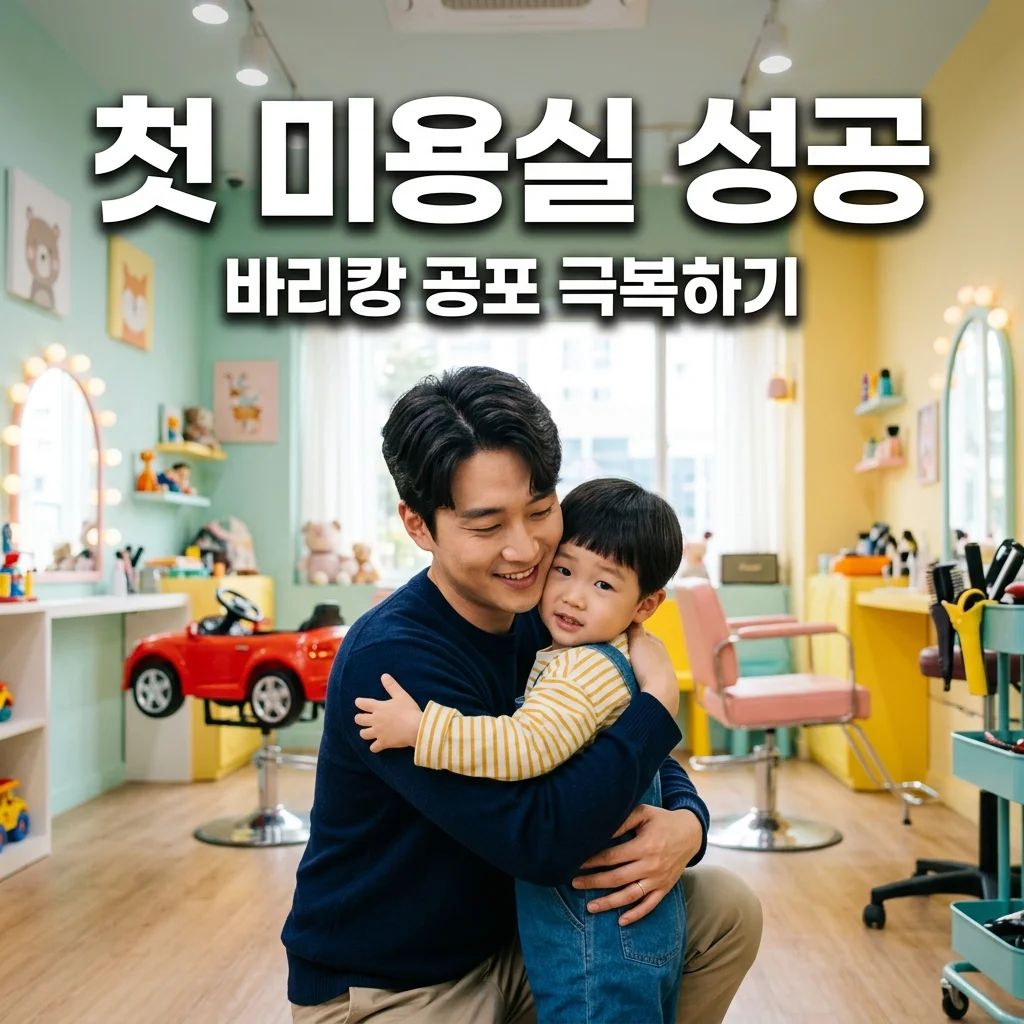 3세 아들 첫 미용실 투어! 바리캉 소리 무서워하는 아이 투블럭 컷 성공 비결 (아빠가 안고 자르기)