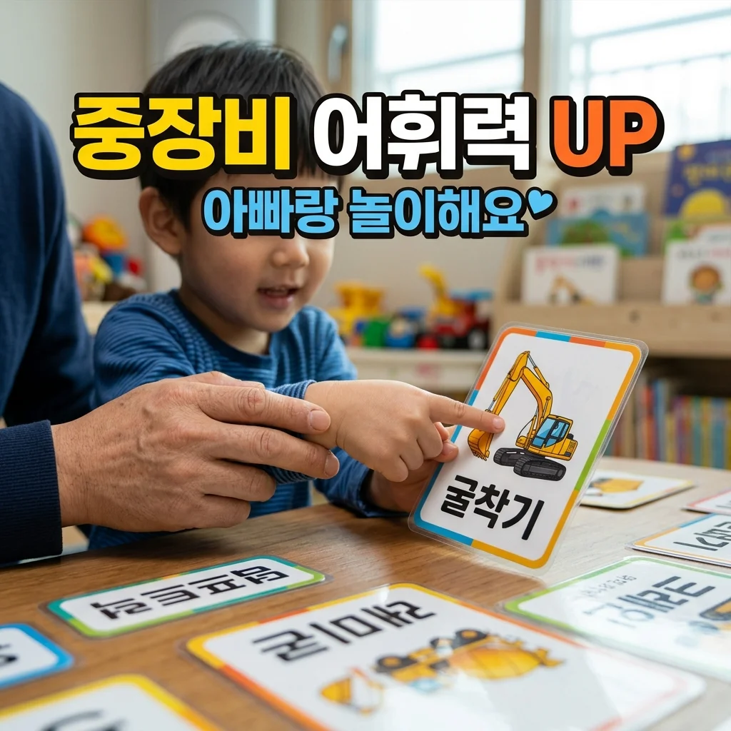 우리 아들 중장비 낱말카드: 포크레인, 불도저로 어휘력 쑥쑥 키우는 아빠표 놀이! 🚜