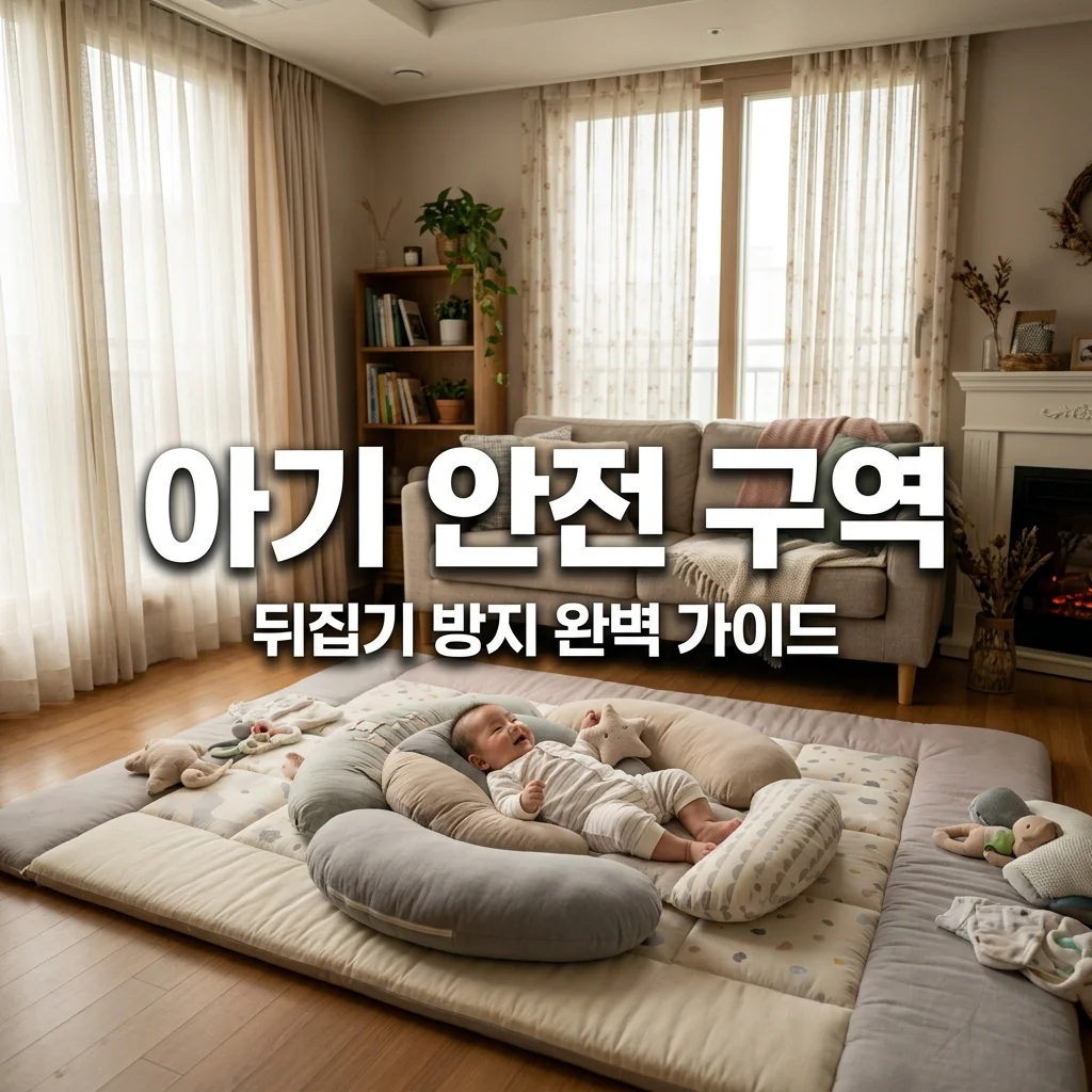 생후 4개월 아기 뒤집기 방지 쿠션 & 거실 매트 안전 구역 배치법 (아빠의 실전 팁)