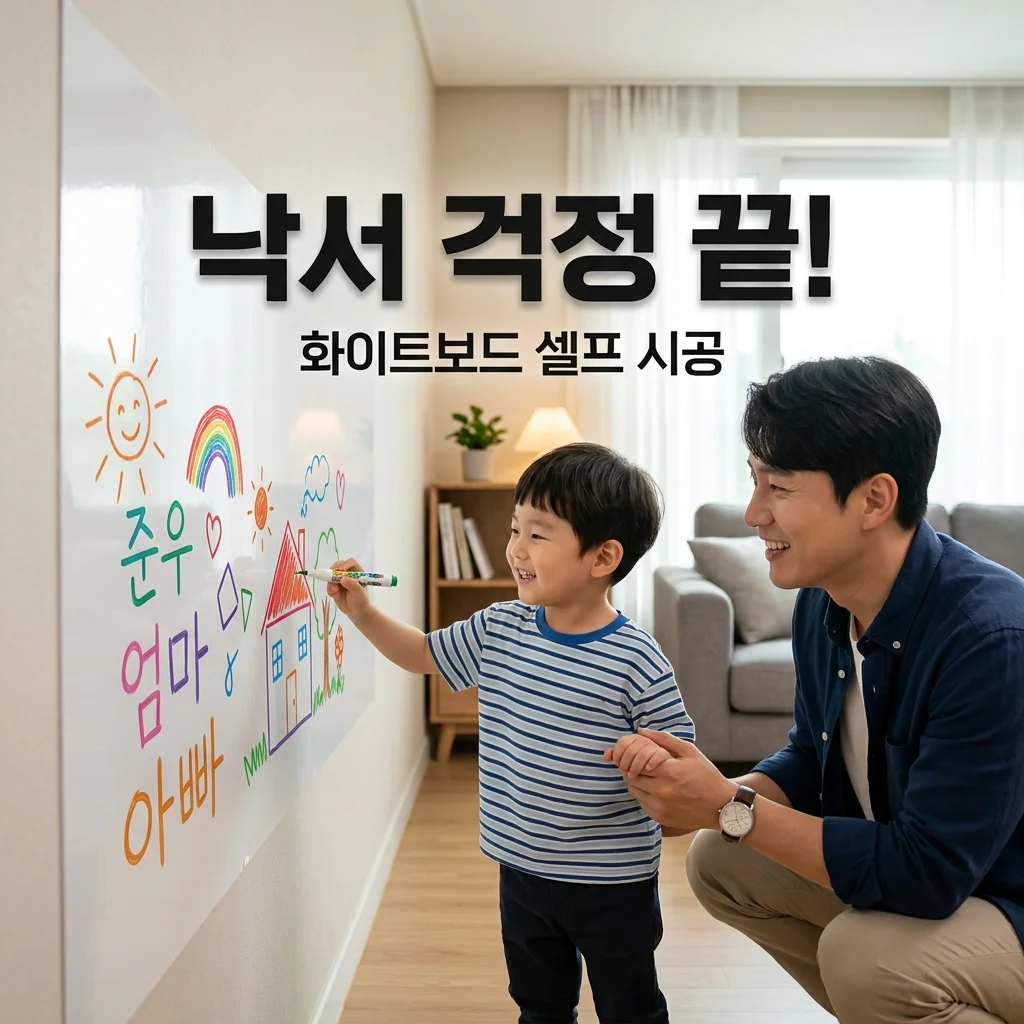 3세 아들 낙서 걱정 끝! 거실 대형 화이트보드 시트지 셀프 시공 성공기