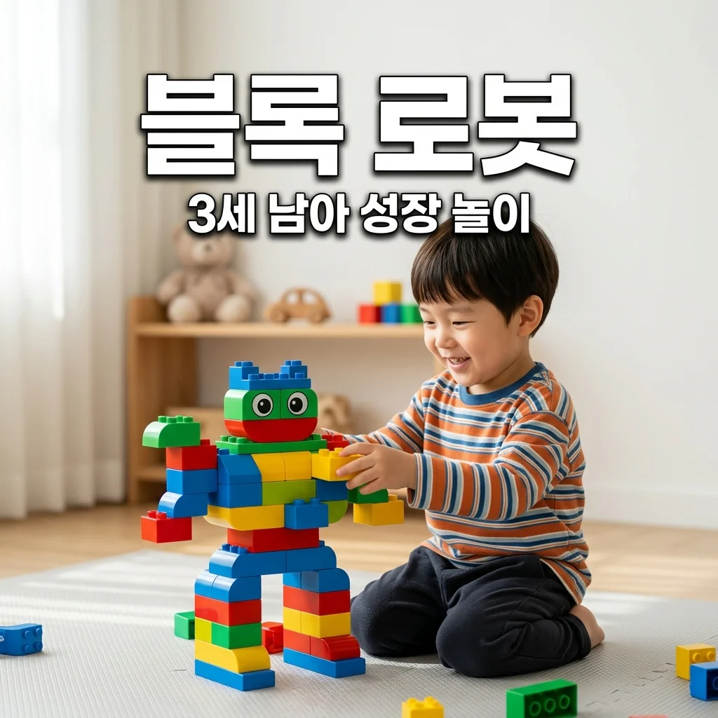 3세 남아 소근육 발달, 큰 블록 로봇 놀이로 공간지각력 키운 아빠의 육아 팁