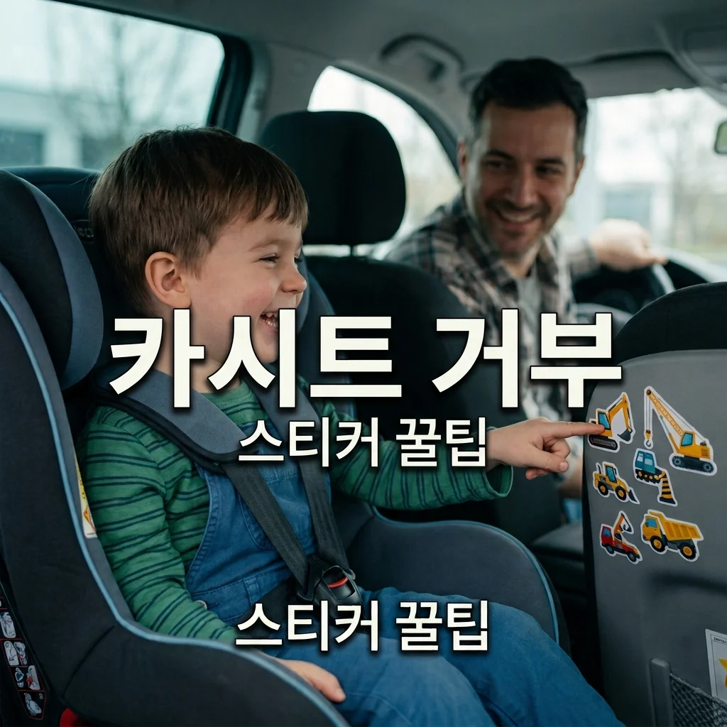 3세 아들 카시트 거부? 중장비 스티커로 달랜 워킹대디의 꿀팁!