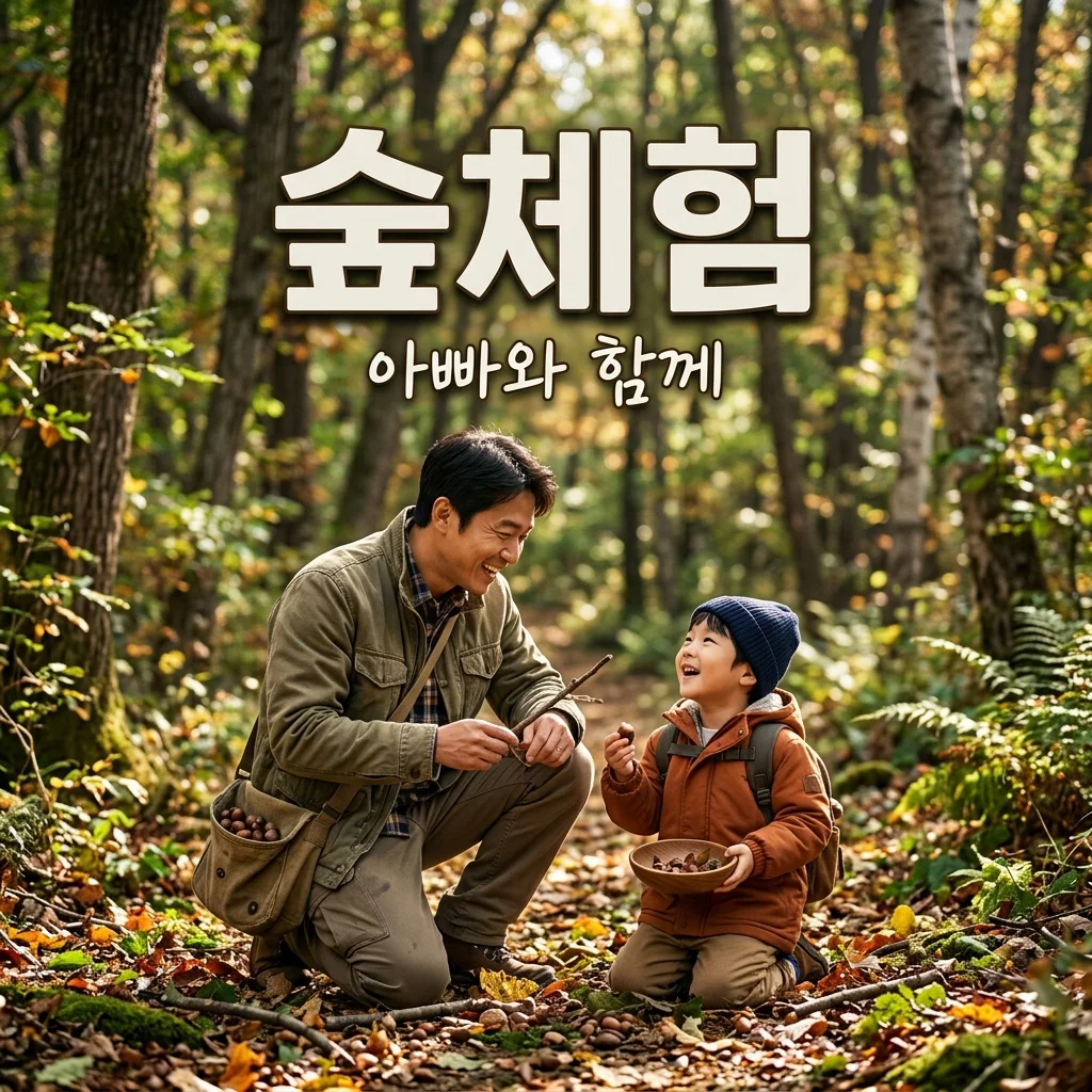 둘째 아들 첫 숲체험: 동네 야산 도토리 소꿉놀이 아빠 육아 기록