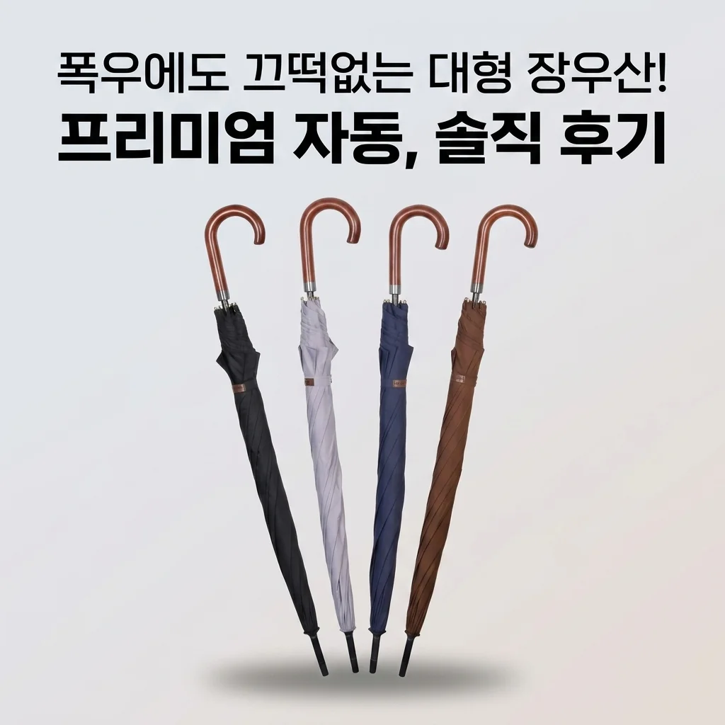 튼튼한 대형 자동 장우산, 폭우에도 끄떡없을까? 일상생활연구소 프리미엄 장우산 솔직 후기!