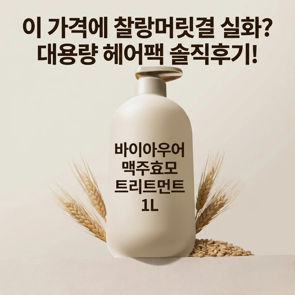 바이아우어 맥주효모 트리트먼트 1L, 이 가격에 찰랑머릿결 실화? 대용량 헤어팩 솔직후기!