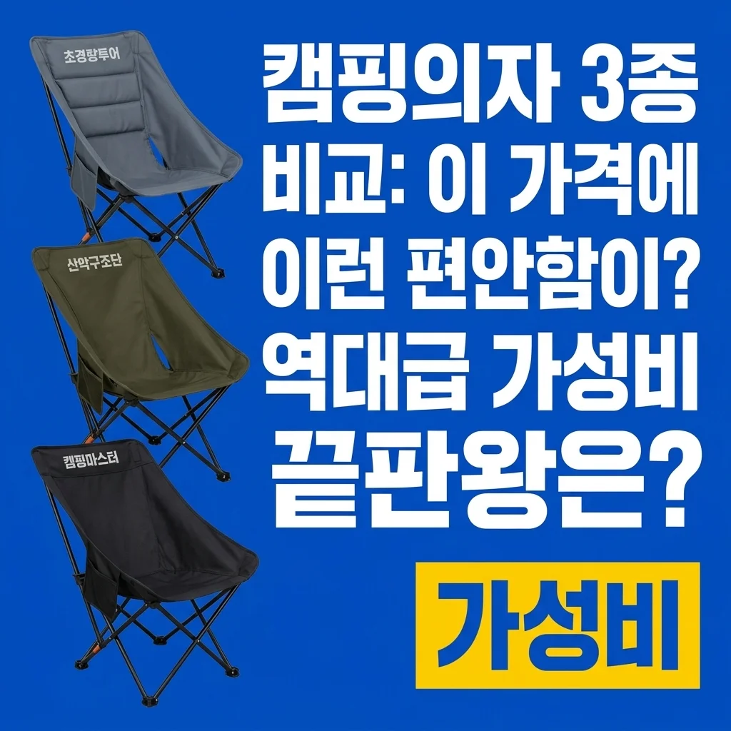 캠핑의자 3종 비교: 이 가격에 이런 편안함이? 역대급 가성비 끝판왕은?