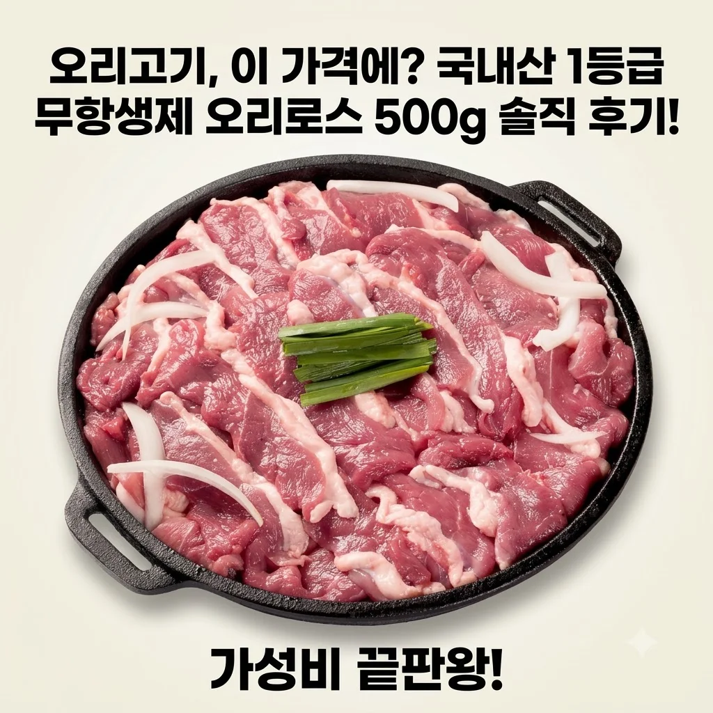 오리고기, 이 가격에? 국내산 1등급 무항생제 오리로스 500g 솔직 후기!