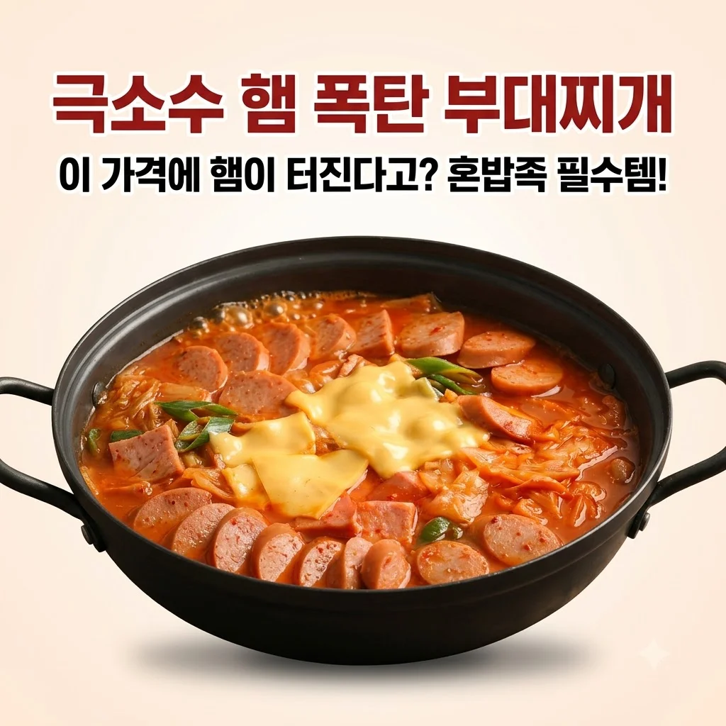 극소수 햄 폭탄 부대찌개 밀키트, 이 가격에 햄이 터진다고? 혼밥족 필수템!
