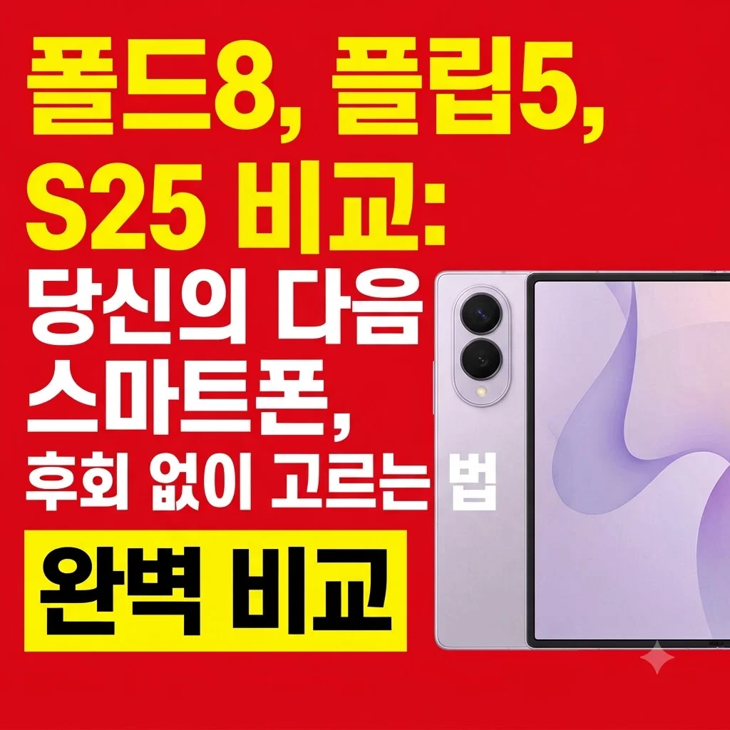 갤럭시 폴드8, 플립5, S25 Edge 비교: 당신의 다음 스마트폰, 후회 없이 고르는 법!