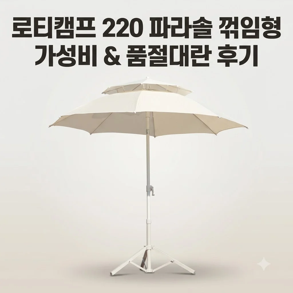 로티캠프 220 파라솔 PS220-B 꺾임형 품절대란 가성비 실사용 후기