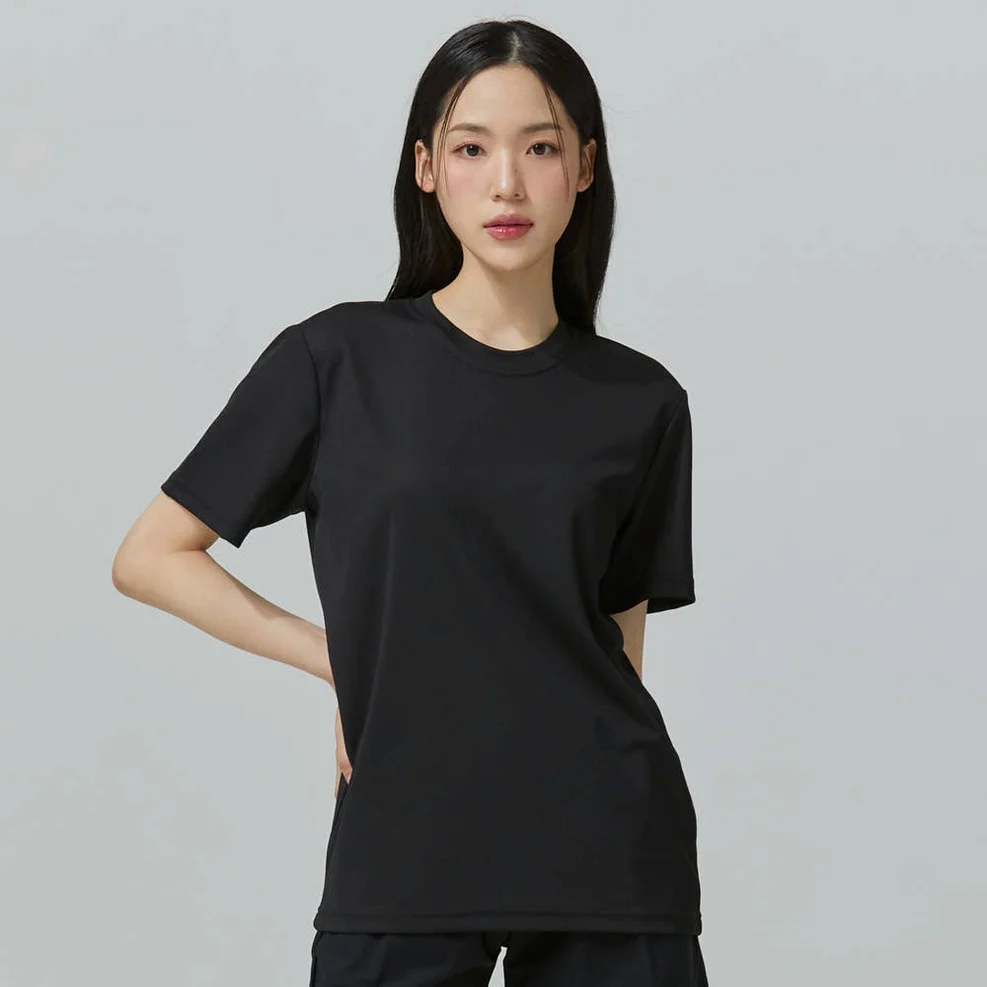 블랙몬스터핏 3장 세트 드라이 쿨론 쿨티 기능성 쿨링 무지 반팔 운동 헬스 티셔츠 상세 이미지 2