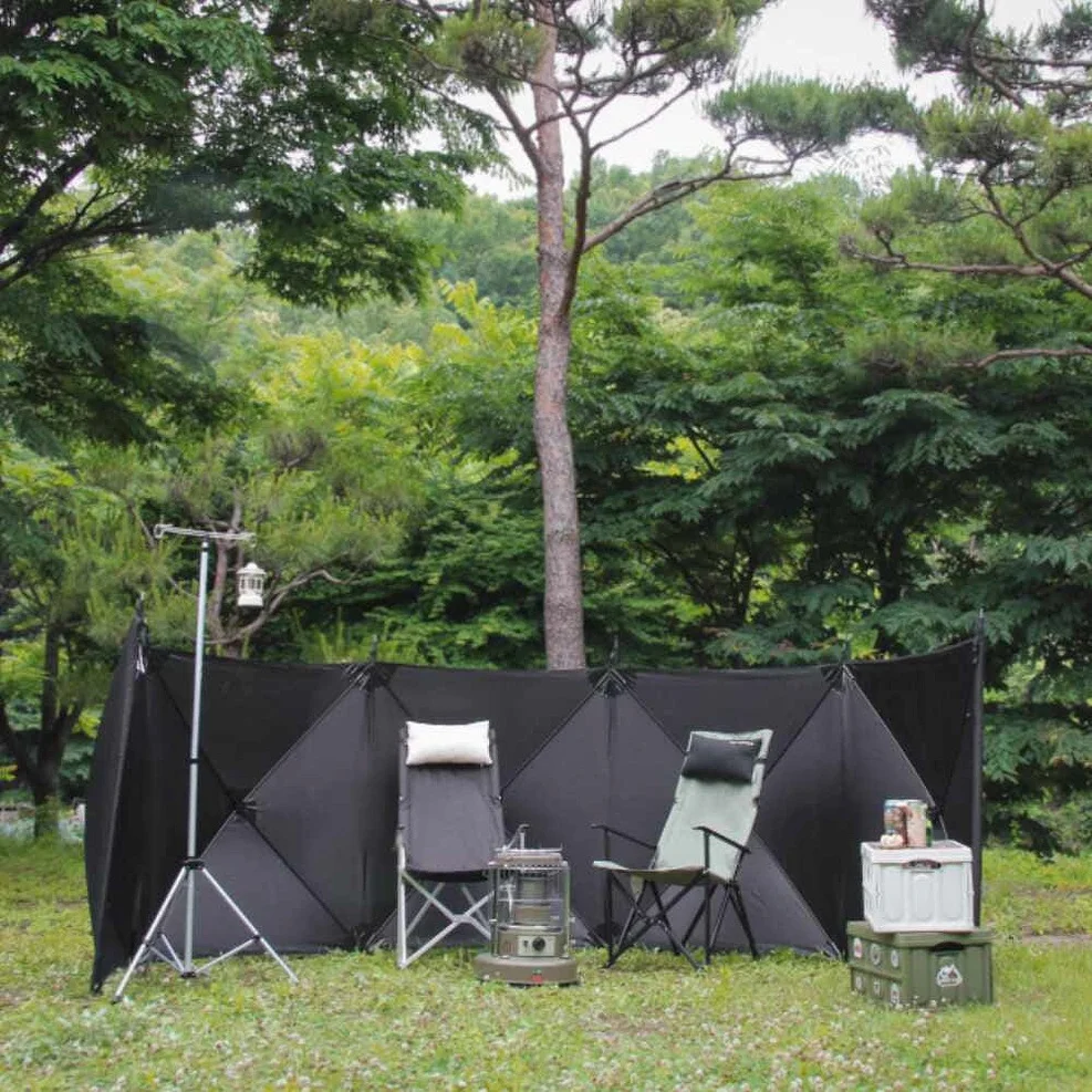 버팔로 5면 오토 윈드스크린 캠핑 바람막이 원터치 사이드월 블랙 카키 사생활보호 상세 이미지 1
