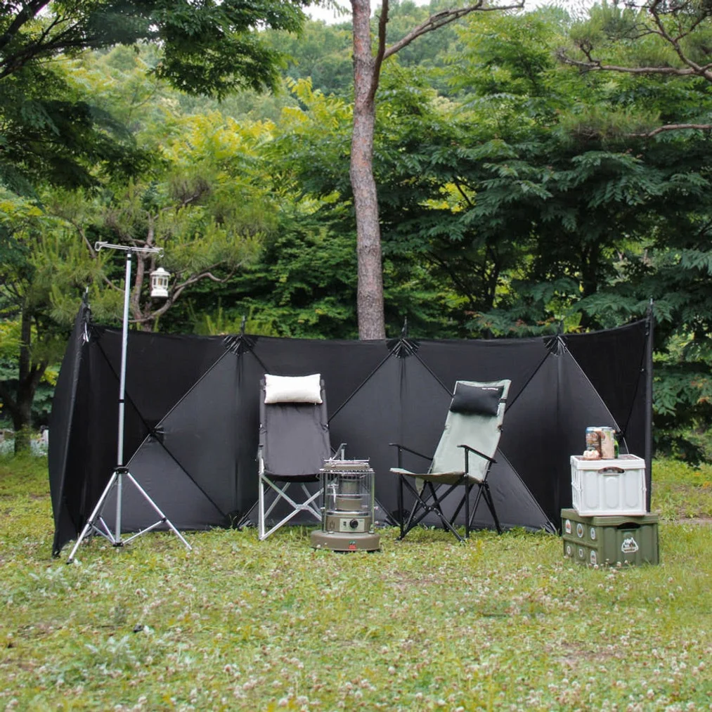 버팔로 5면 오토 윈드스크린 캠핑 바람막이 원터치 사이드월 블랙 카키 사생활보호 상세 이미지 3