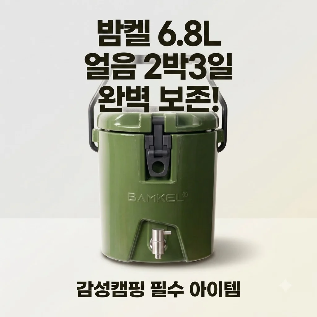 밤켈 워터저그 6.8L 감성캠핑 아이스쿨러 2박3일 얼음 보존 꿀팁