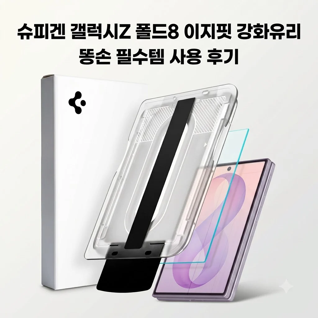 슈피겐 갤럭시Z 폴드8 이지핏 강화유리 똥손 필수템 후기