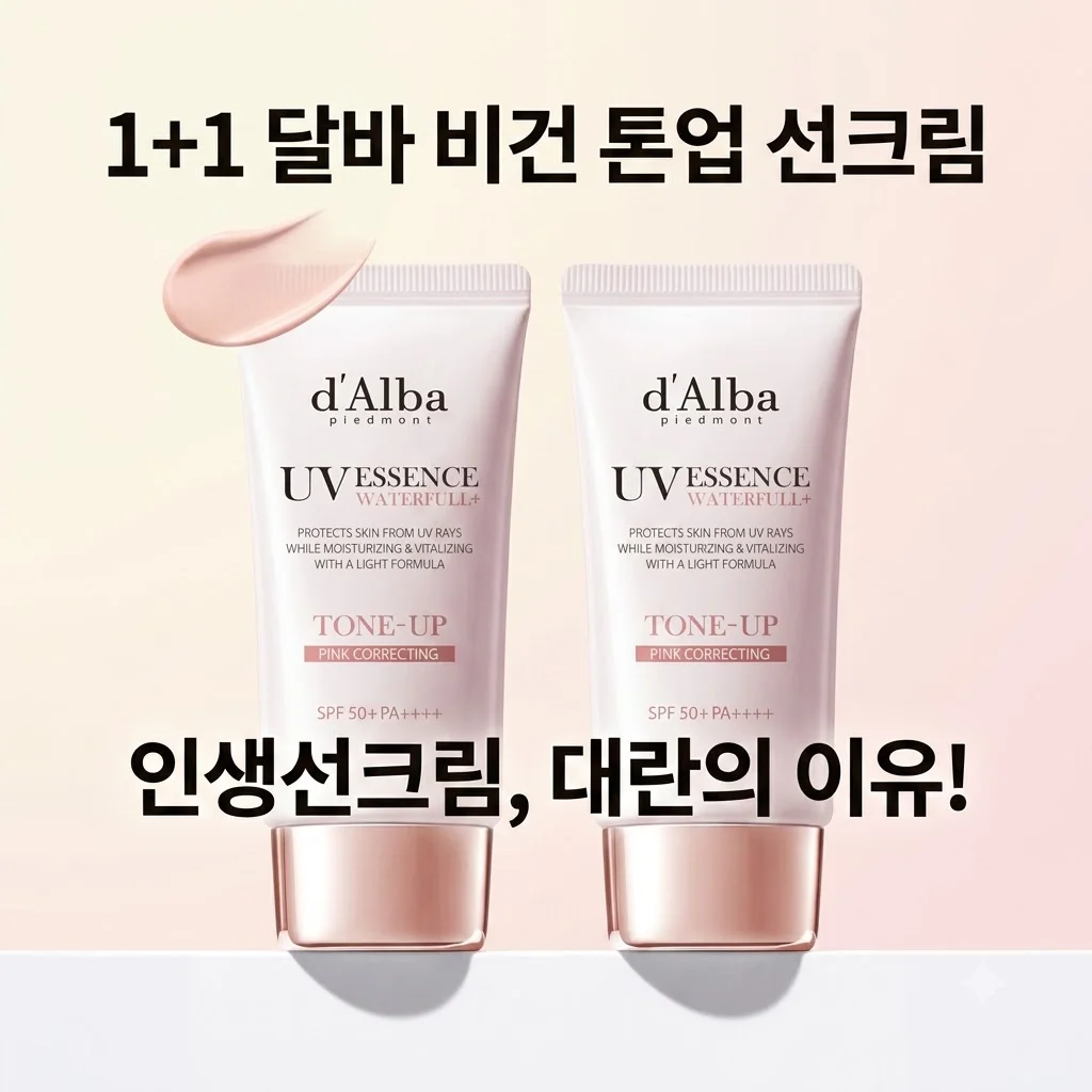[1+1] 달바 비건 워터풀 핑크 톤업 선크림 인생선크림 대란 이유