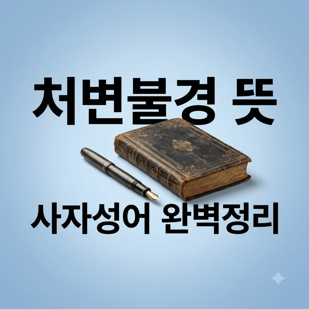 처변불경 뜻 한자 유래와 유용한 사자성어 상황별 활용법