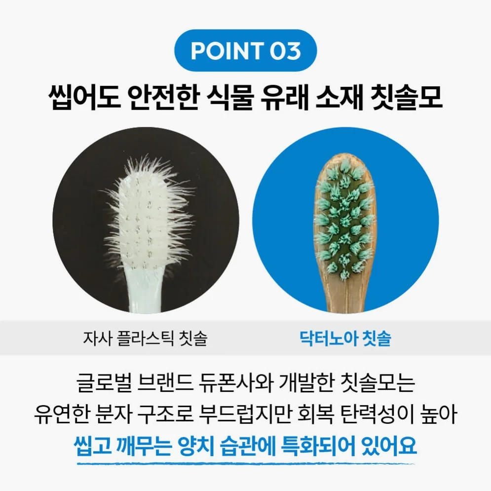 미세플라스틱 안심 닥터노아 대나무 유아 아기칫솔 6개월 돌 1단계 6개입, 1개 상세 이미지 8