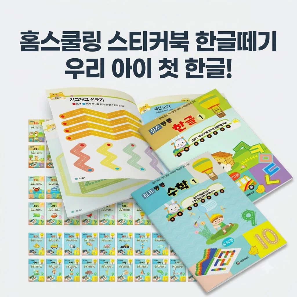홈스쿨링 스티커북 한글떼기 워크북 유아 학습지 후기