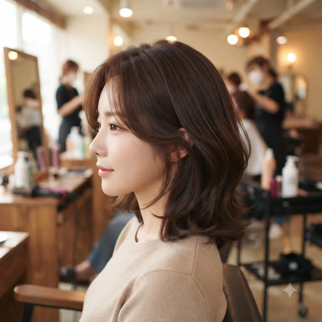 동안 미모 극대화하는 중단발 레이어드 컷 디테일