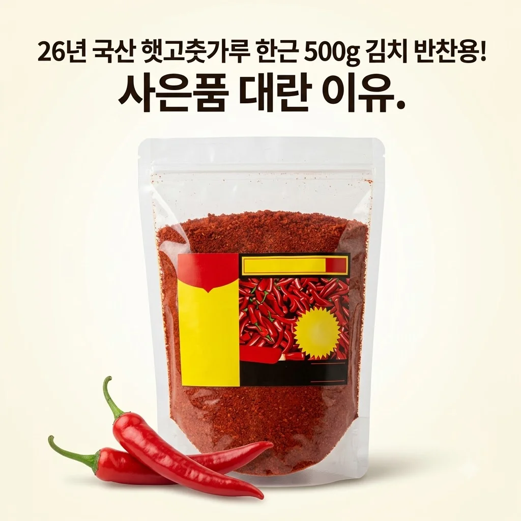 26년 국산 햇고춧가루 한근 500g 김치 반찬용! 사은품 대란 이유