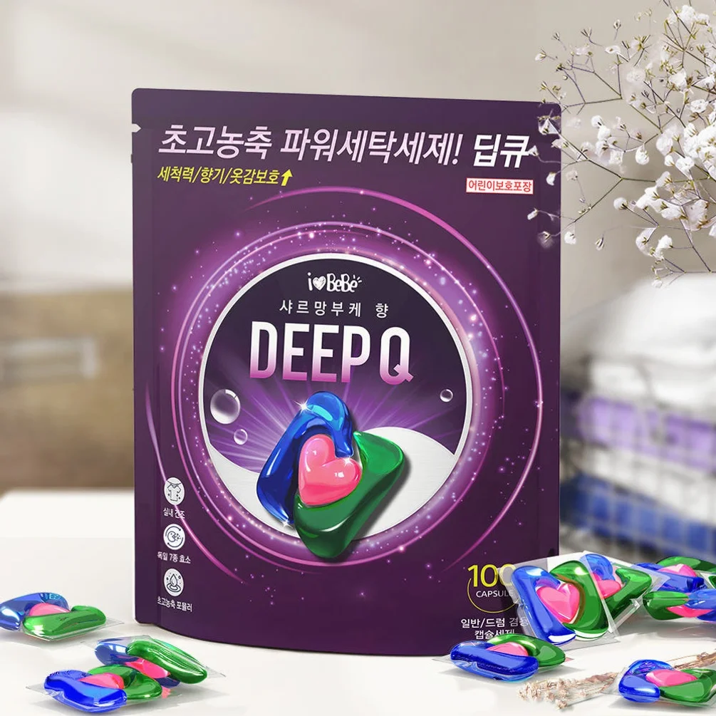 아이러브베베 딥큐 3in1 고농축 캡슐세제 100개 오션브리즈 세탁세제 실내건조 드럼 일반 겸용 상세 이미지 1