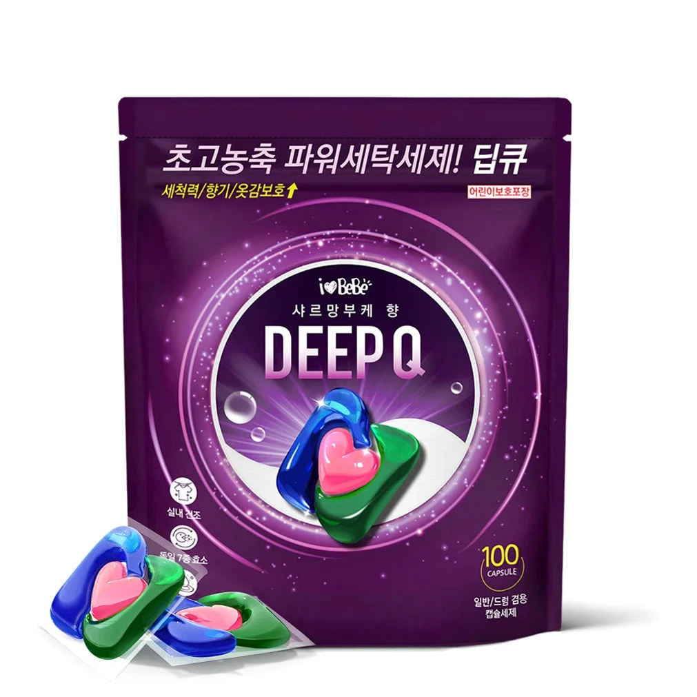 아이러브베베 딥큐 3in1 고농축 캡슐세제 100개 오션브리즈 세탁세제 실내건조 드럼 일반 겸용 상세 이미지 4