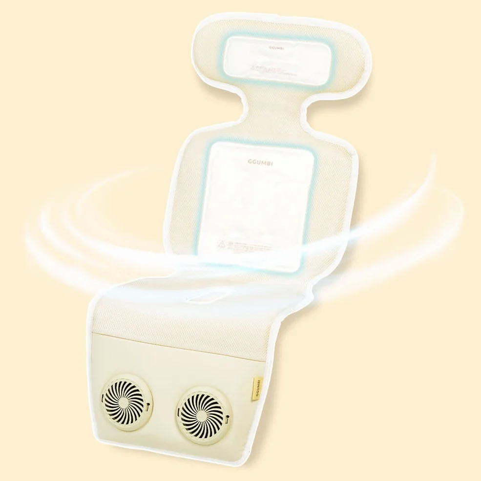 꿈비 아이스허그 듀얼팬 쿨시트 2.0 카시트 통풍 유모차 라이너 상세 이미지 6