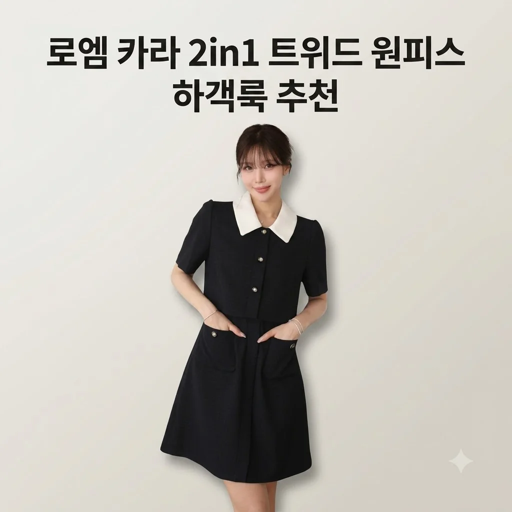로엠 카라 2in1 트위드 원피스 RMOWG25NT1 하객룩 추천