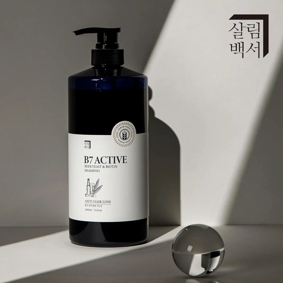 1+1 살림백서 탈모 샴푸 엑티브B7 맥주효모 앤 비오틴 1000ml 남자 여자 바이오틴 상세 이미지 2