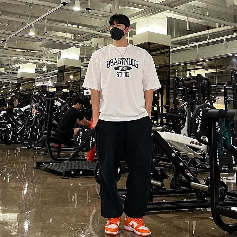 비스트모드 스튜디오 헬스 오버핏 반팔 기능성 쿨링 스판 티셔츠 짐웨어 BSMD 상세 이미지 4
