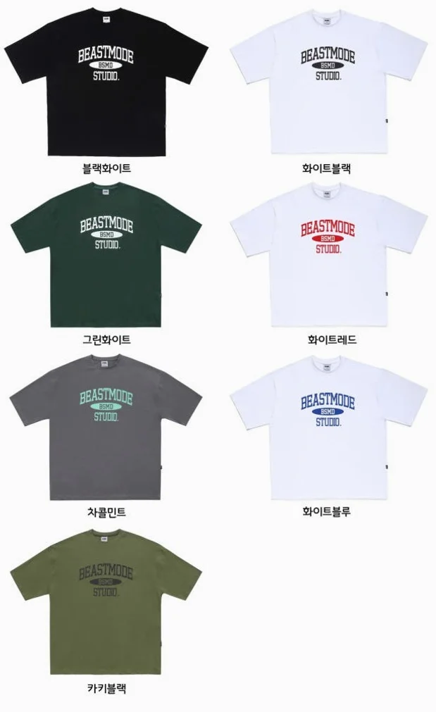 비스트모드 스튜디오 헬스 오버핏 반팔 기능성 쿨링 스판 티셔츠 짐웨어 BSMD 상세 이미지 5