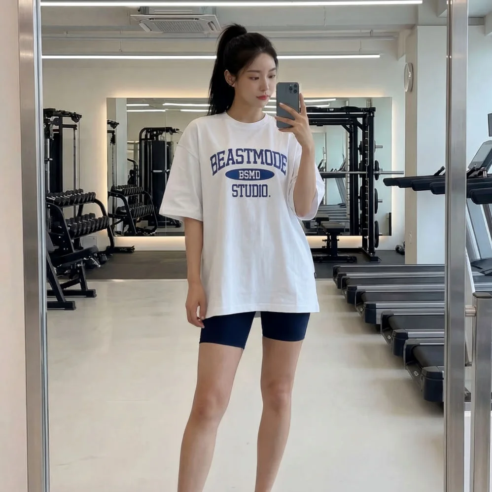 비스트모드 스튜디오 헬스 오버핏 반팔 기능성 쿨링 스판 티셔츠 짐웨어 BSMD 상세 이미지 7