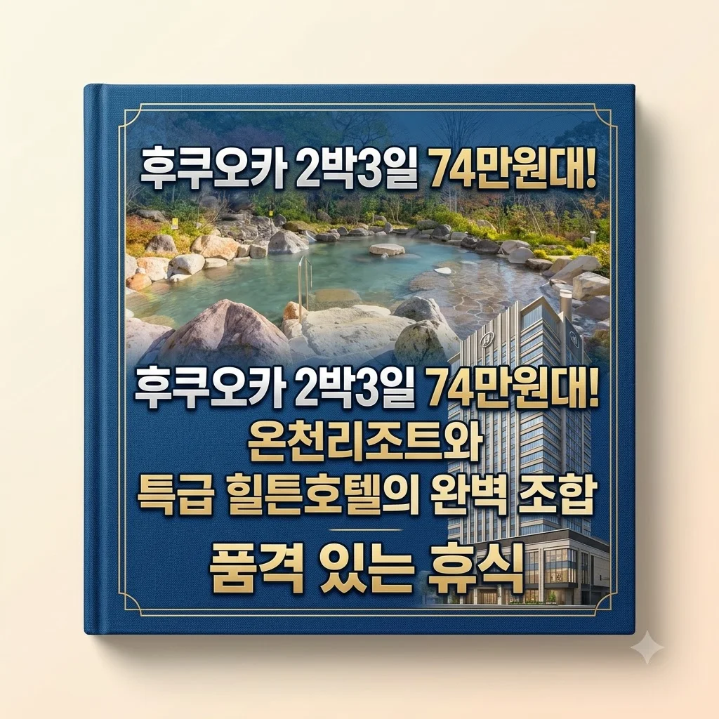 후쿠오카 2박3일 74만원대! 온천리조트와 특급 힐튼호텔의 완벽 조합