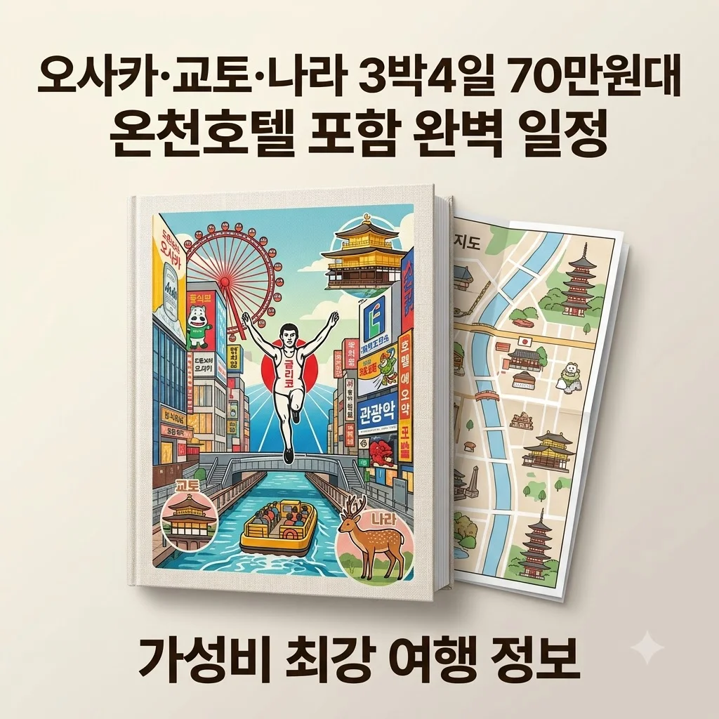 오사카·교토·나라 3박4일 70만원대 온천호텔 포함 완벽 일정