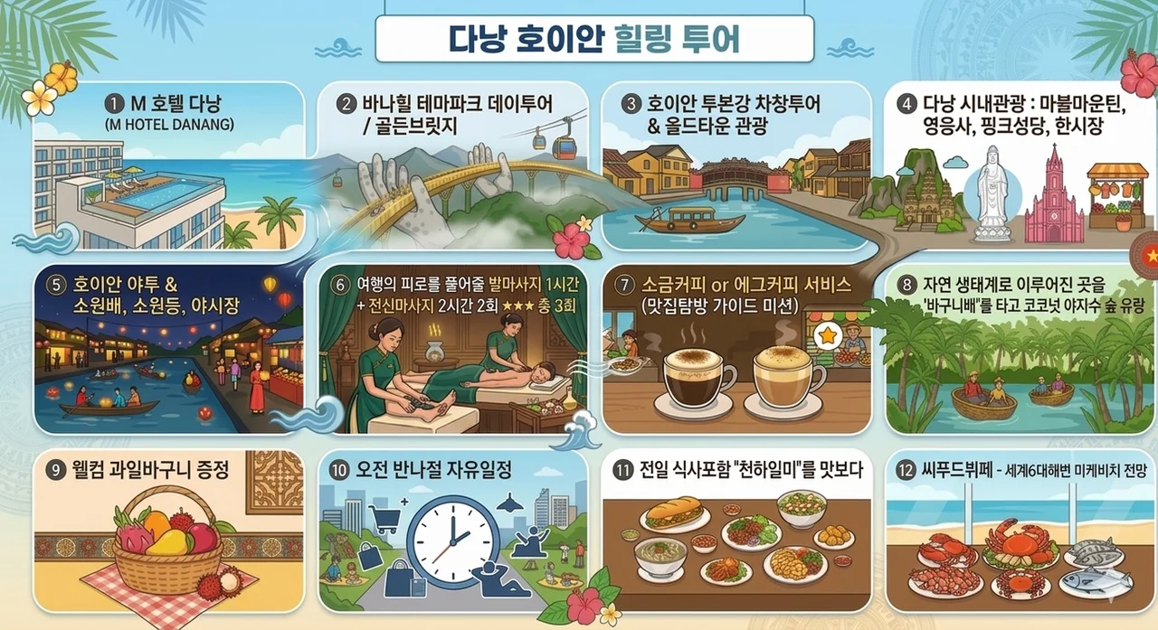 대한항공 노쇼핑 VVIP 풀패키지 [신축 M 호텔 다낭 3박5일] 바나힐/호이안 1일 1마사지 - 인천 오후 출발 여행 사진