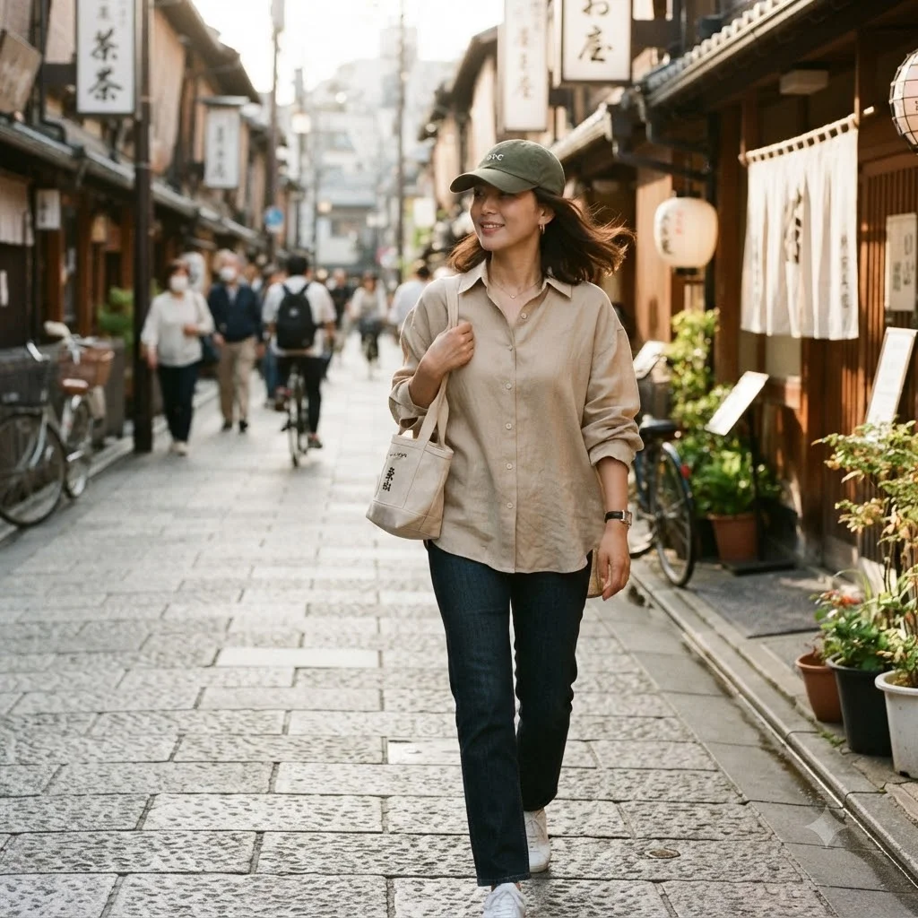 김태리의 감성적인 일본 여행패션과 반전 포인트