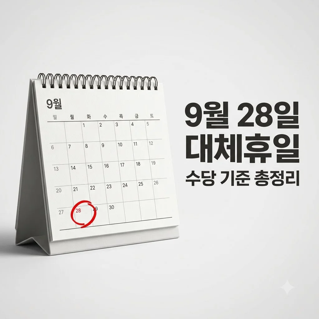 9월 28일 대체휴일 지정 여부와 휴일수당 적용 기준 완전 정리